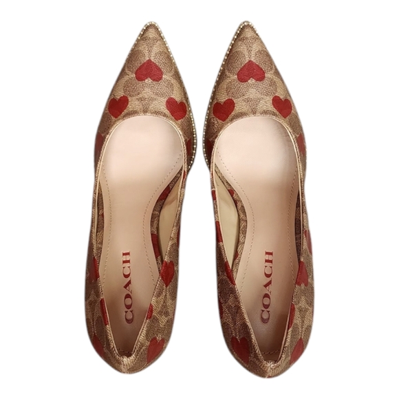 Coach Waverly Valentines Heart Pumps Womens Size 10 New With Box - Picture 3 of 5